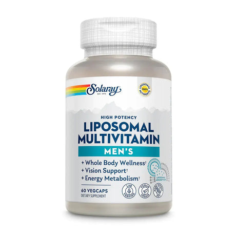 Solaray Liposomal Multivitamin Men's Vegetarian Capsules For Whole Body Wellness, Healthy Vision & Energy Metabolism, Pack of 60's Solaray