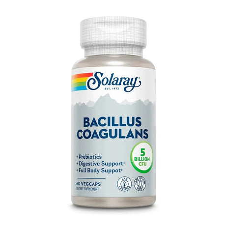 Solaray Bacillus Coagulans 5 Billion CFU Vegetarian Capsules With Prebiotics For Digestive & Full Body Support, Pack of 60's Solaray