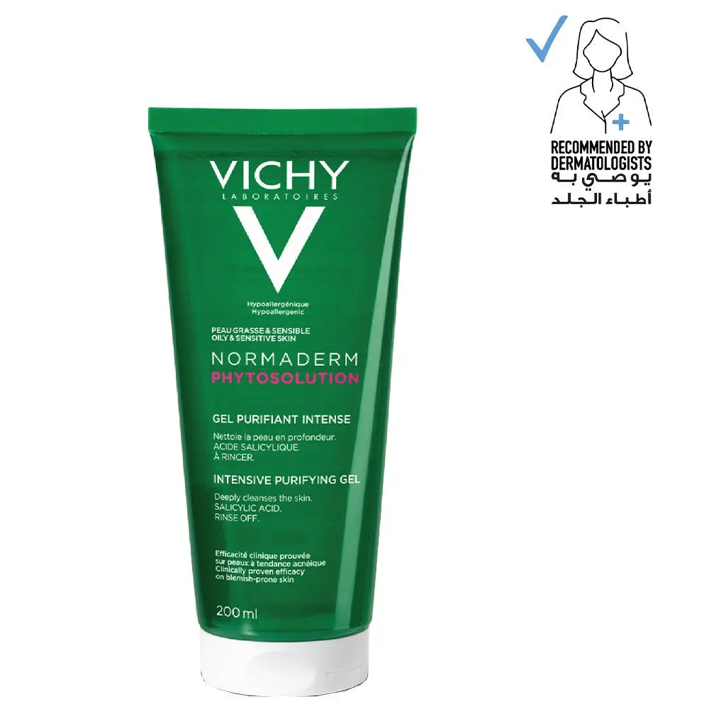 Vichy Normaderm Phytosolution Intensive Purifying Gel For Blemish Prone Skin With Salicylic Acid 200ml Vichy