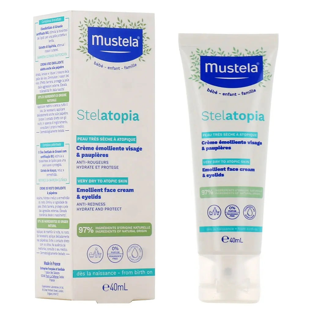Mustela Baby Stelatopia Emollient Face Cream For Atopic Prone Skin, Fragrance-Free 40ml Mustela
