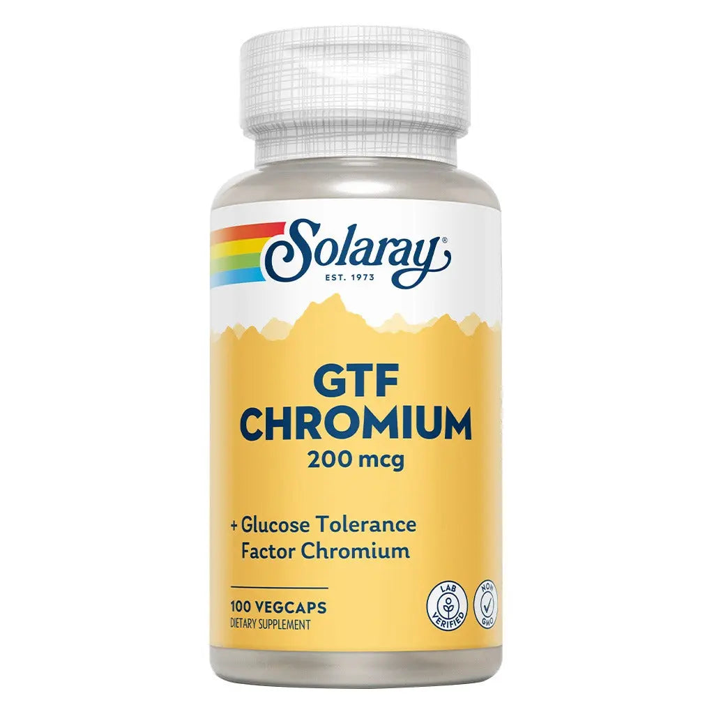 Solaray GTF Chromium 200 mcg Veg Capsules 100's Solaray