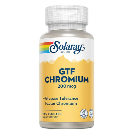 Solaray GTF Chromium 200 mcg Veg Capsules 100's Solaray