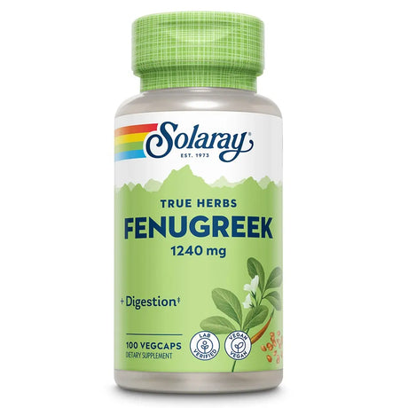 Solaray True Herbs Fenugreek 1240mg Vegetarian Capsule For Digestive Support, Pack of 100's Solaray