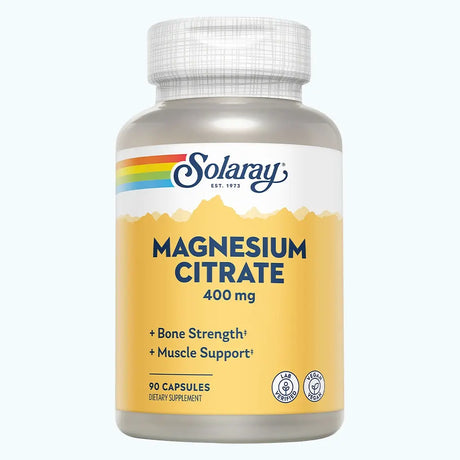 Solaray Magnesium Citrate 400 mg Capsules For Bone Strength & Muscle Support 90’s Solaray