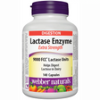 Webber Naturals Lactase Enzyme 9000 FCC* Lactose Units Extra Strength 60 Capsules Webber Naturals