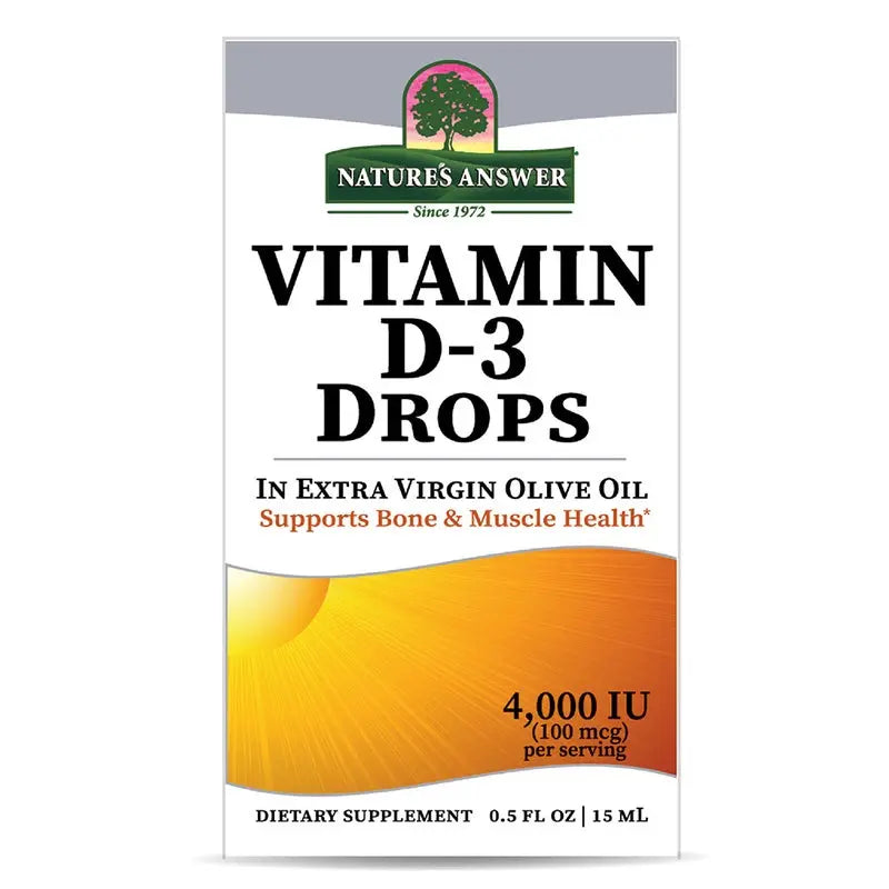Nature's Answer Vitamin D3 4000IU Drops For Bone & Muscle Health, 15ml Nature's Answer