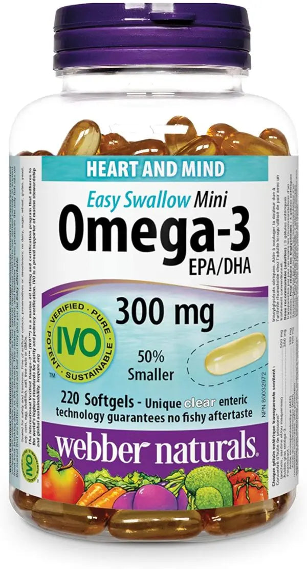 Webber Naturals Mini Omega 3 180 Softgels Webber Naturals