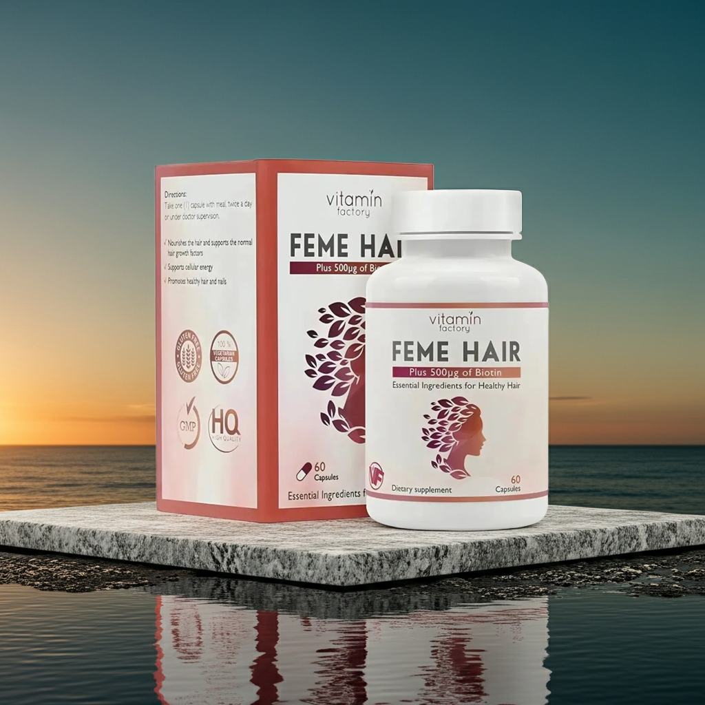 Feme Hair Growth Supplement - 60 Capsules | Premium Formula Vitamin Factory
