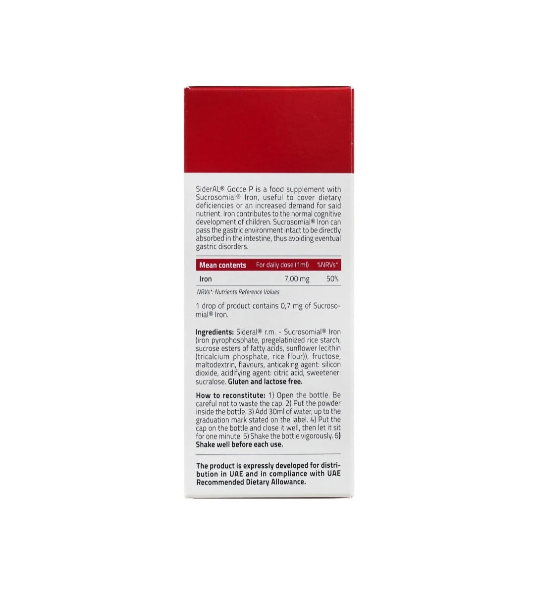 Sideral Gocce Sucrosomial® Iron Drops for Newborns – 30 mL