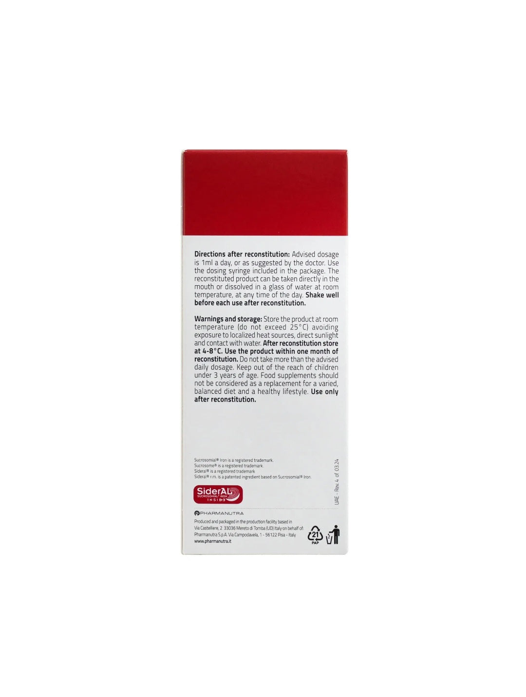 Sideral Gocce Sucrosomial® Iron Drops for Newborns – 30 mL