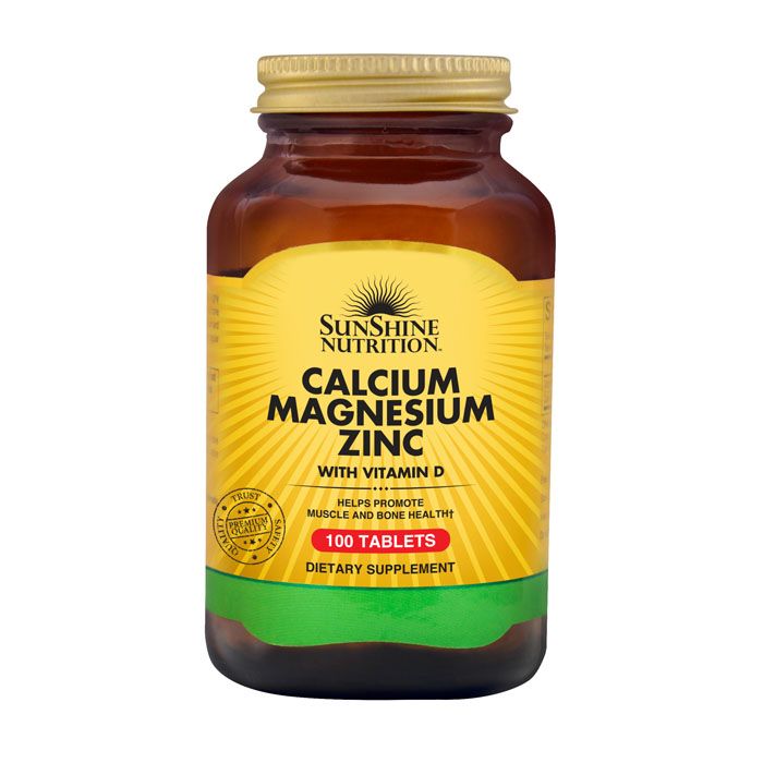 Sunshine Nutrition Calcium Magnesium Zinc With Vitamin D 100 Tablets Sunshine Nutrition