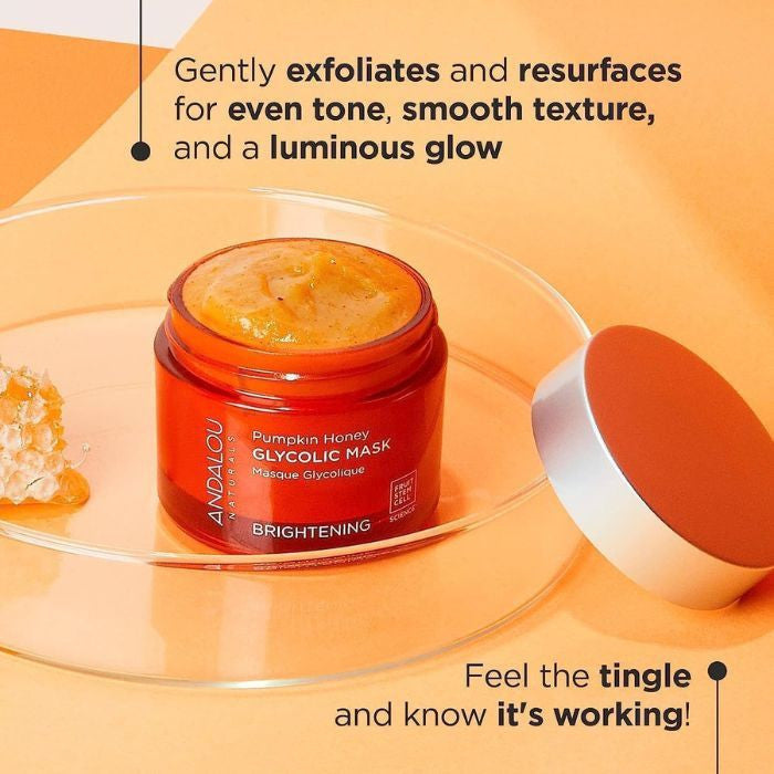 Andalou Naturals Brightening Pumpkin Honey Glycolic, Exfoliating and Radiance-Boosting Face Mask - 50ml