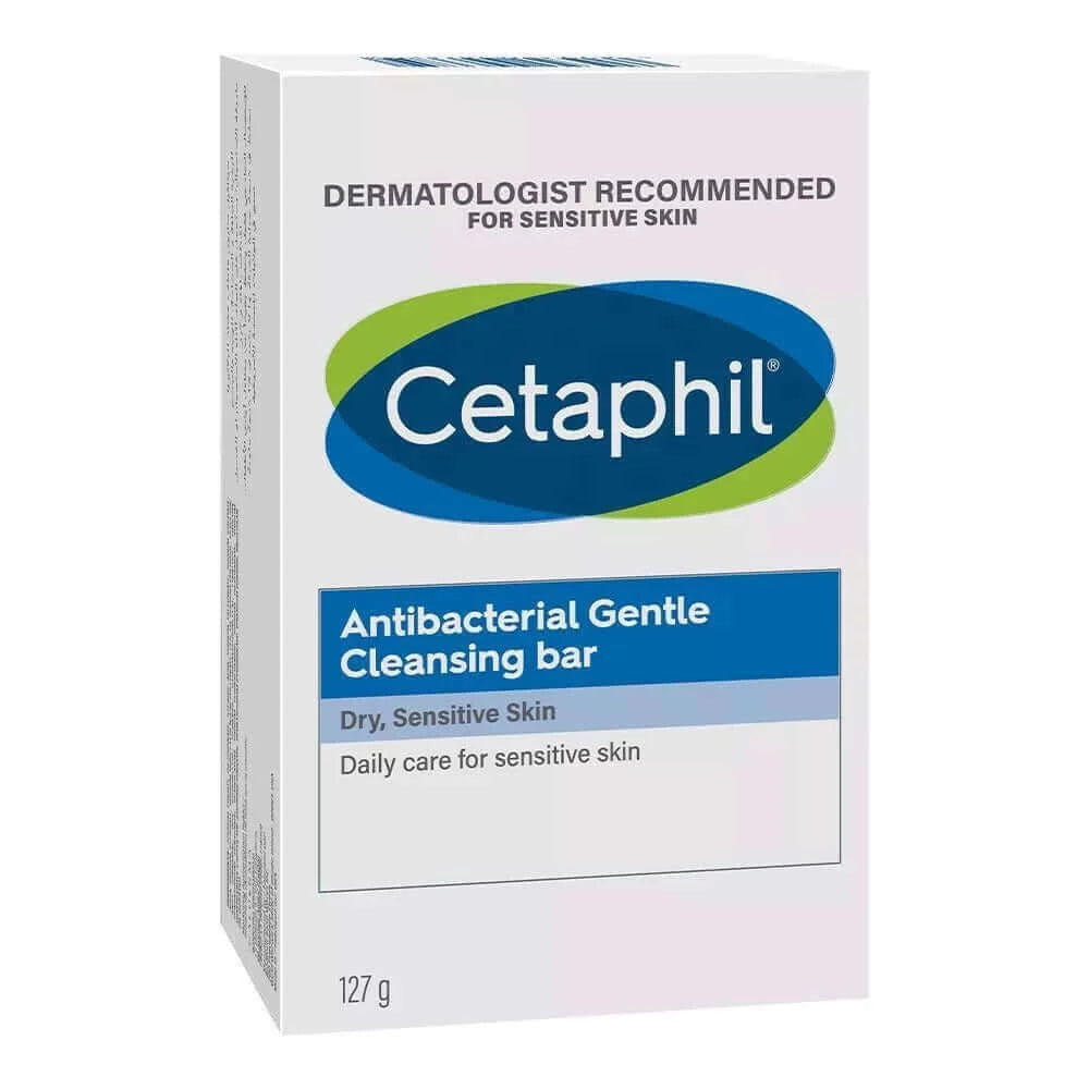 Cetaphil Antibacterial Gentle Cleansing Bar For Dry, Sensitive skin 127G