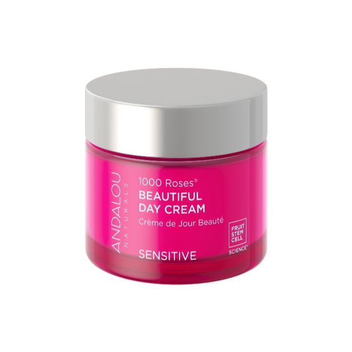 Andalou Naturals 1000 Roses Beautiful Day Cream, Hydrating Moisturizer for Sensitive Skin - 50g