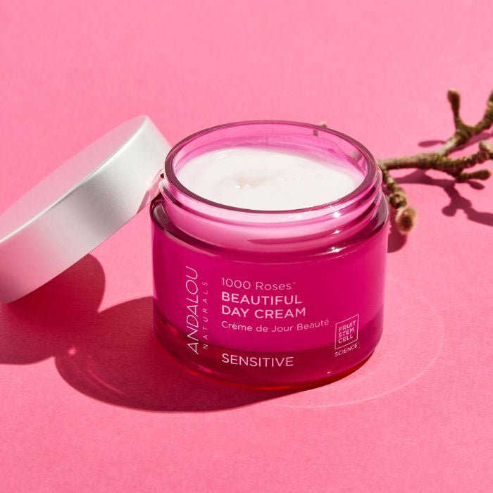 Andalou Naturals 1000 Roses Beautiful Day Cream, Hydrating Moisturizer for Sensitive Skin - 50g