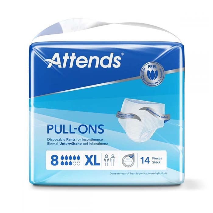 Attends Pull Ons Plus 8 Extra Large 14's Incontinence Adult Diapers