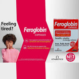 Vitabiotics Feroglobin B12 Capsules With Iron, Folic Acid & Vitamin B12 To Fight Fatigue, Pack of 30's