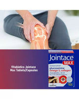 Vitabiotics Jointace Max For Healthy Bone & Cartilage, Triple Pack of Omega-3 Capsules 28's + Glucosamine, Turmeric & Chondroitin Tablets 28's + Collagen Tablets 28's