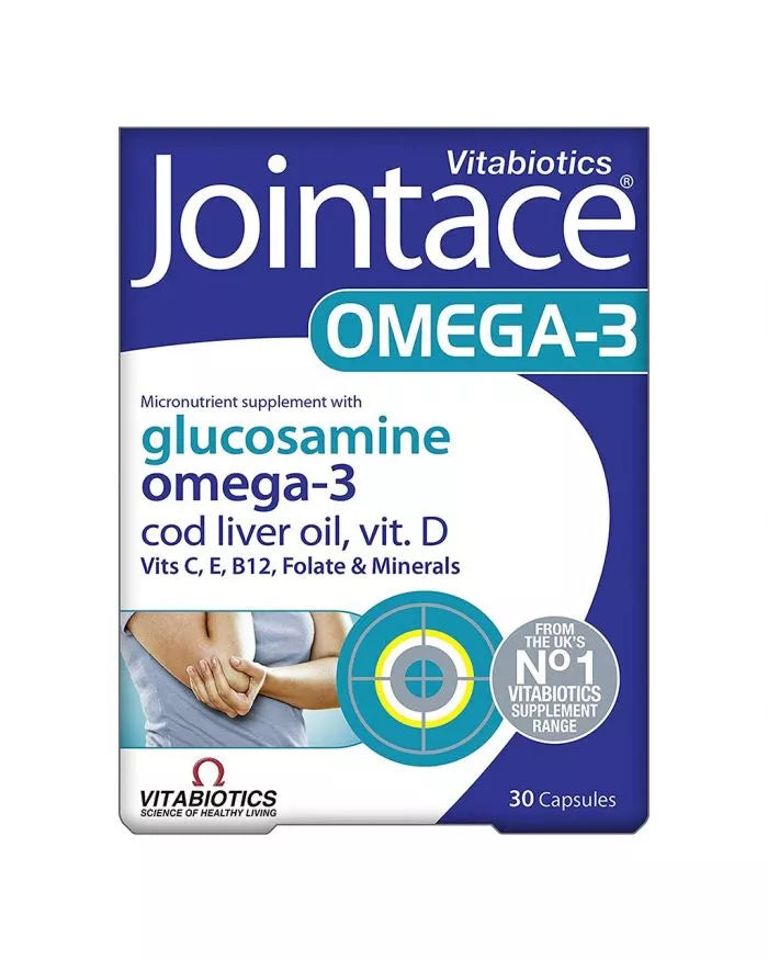 Vitabiotics Jointace Omega-3 Supplement With Glucosamine For Healthy Bone & Cartilage, Pack of 30's