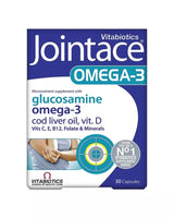 Vitabiotics Jointace Omega-3 Supplement With Glucosamine For Healthy Bone & Cartilage, Pack of 30's