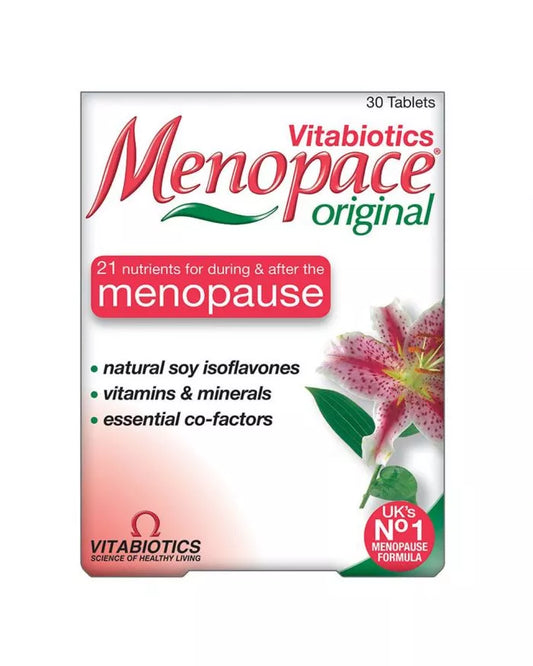 أقراص Vitabiotics Menopace الأصلية لدعم انقطاع الطمث أثناء وبعده، عبوة من 30 قرصًا