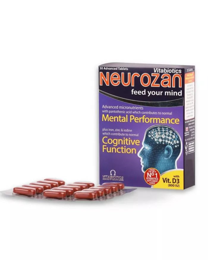 أقراص مكملة للعقل نيوروزان من فيتابيوتيكس للوظيفة العقلية والإدراكية الصحية، عبوة من 30 قرصًا