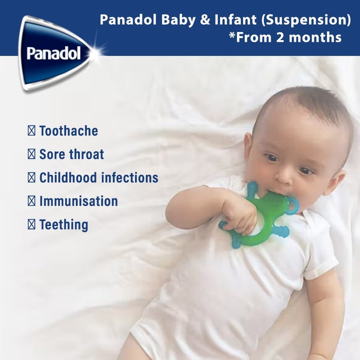 Panadol 120mg/5ml Paracetamol Suspension, Fever And Pain Relief For Baby & Infant 100ml