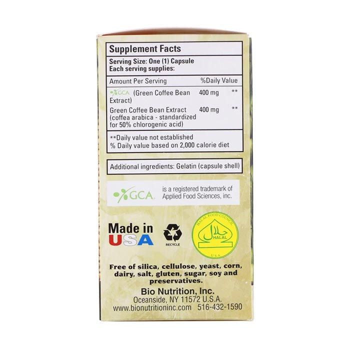Bio Nutrition Green Coffee Bean With GCA 800 mg 50 Capsules