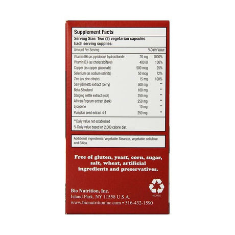 Bio Nutrition Prostate Wellness 60's