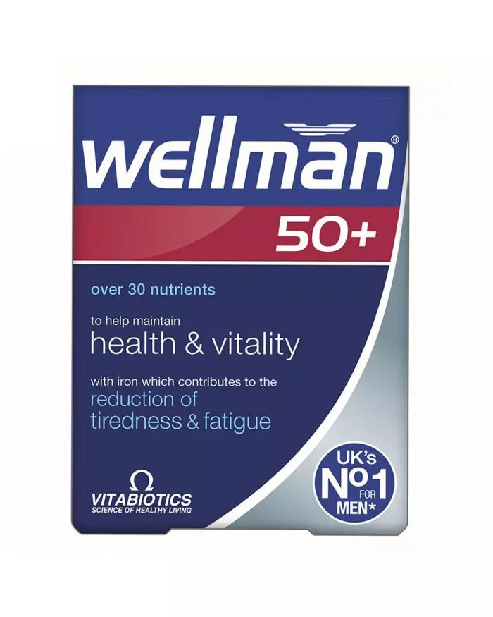 أقراص فيتابيوتيكس ويلمان 50+ مع مغذيات دقيقة متقدمة لصحة وحيوية الرجال، عبوة من 30 قرصًا