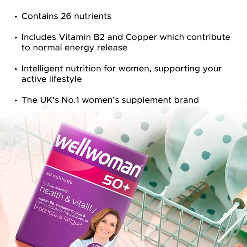 Vitabiotics Wellwoman 50+ Tablet For Women's Health & Vitality Support, Pack of 30's