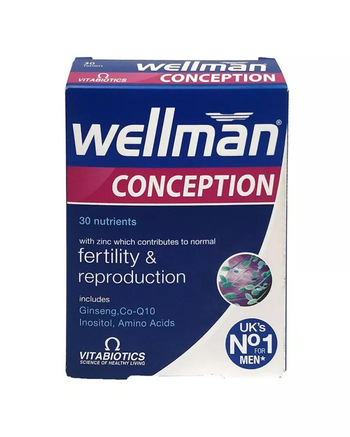 Vitabiotics Wellman Conception Tablets For Men's Fertility & Reproduction Support, Pack of 30's