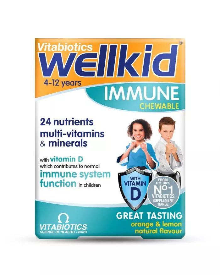 Vitabiotics Wellkid Immune Chewable Tablets With Multivitamins & Minerals For Kid's Immune Support, Pack of 30's