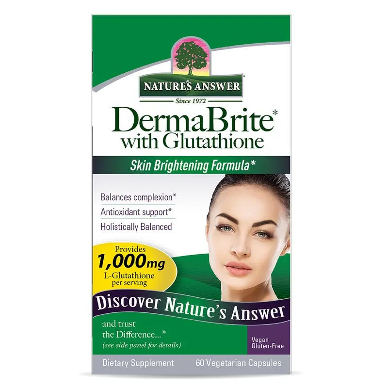 Nature's Answer DermaBrite With Glutathione Vegetarian Capsules For Skin Brightening, Pack of 60's Nature's Answer