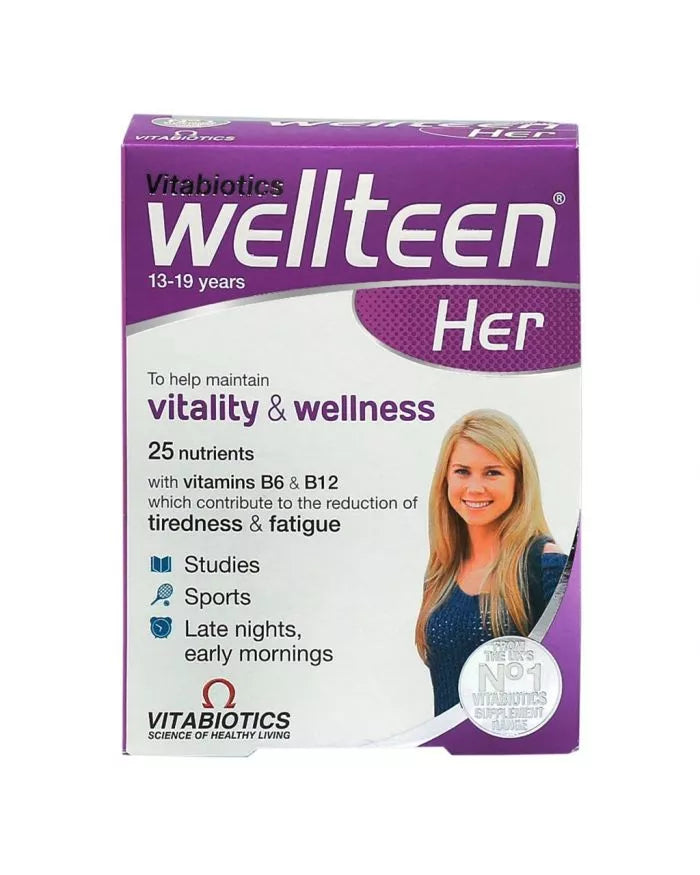 Vitabiotics Wellteen Her Tablet To Support Teenage Girl's Energy, Health & Vitality, Pack of 30's