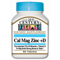 21st Century Calcium, Magnesium, Zinc & Vitamin D Tablets For Bones & Teeth, Pack of 90's 21st Century