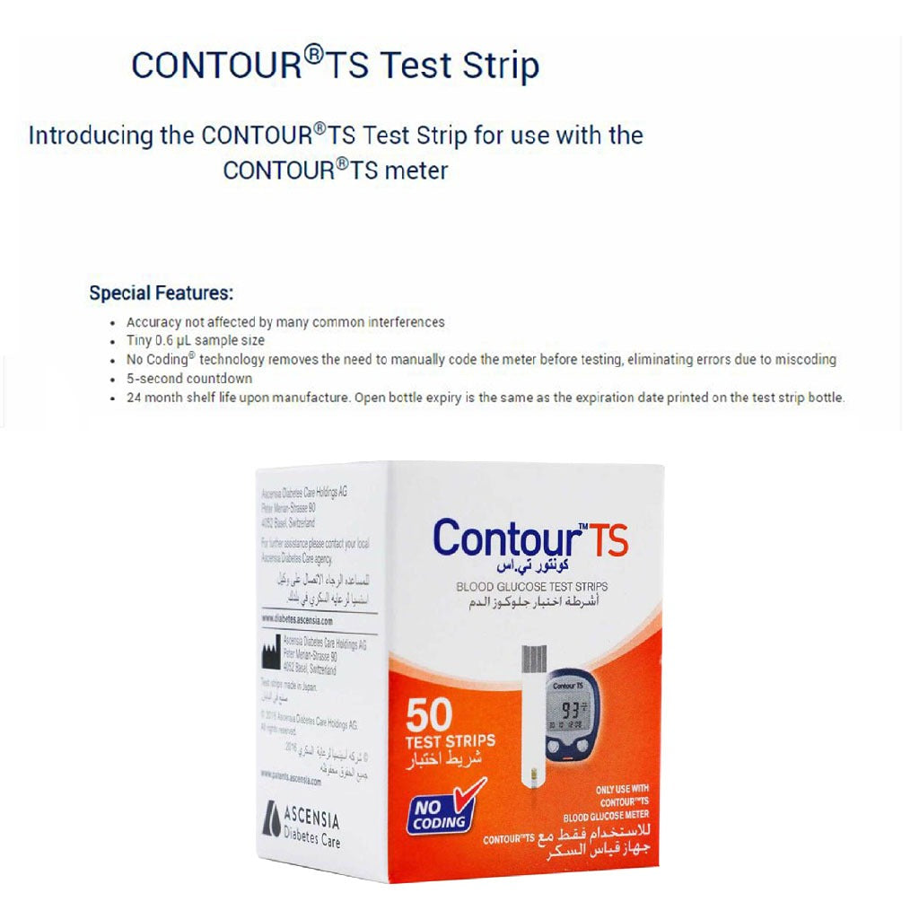 Contour TS Blood Glucose Monitoring System Plus 50 Test Strips & 50 lancets