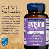 Wiley's Finest Bold Vision 500mg Omega 7 and 20mg Lutein Softgels For Eye Health, Pack of 60's