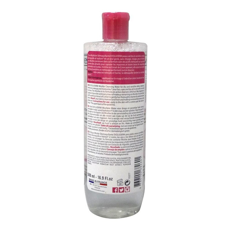 Evoluderm Micellar Water For Dry and Sensitive Skin 500 mL 1524