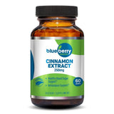 Blueberry Naturals Cinnamon Extract 250mg Vegetarian Capsules For Healthy Blood Sugar Support, Pack of 60's Blueberry Naturals