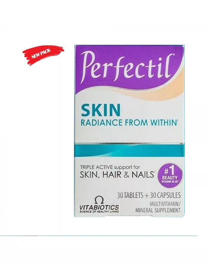 Vitabiotics Perfectil Skin Extra Support, Dual Pack of Multivitamin Tablets 28's + Nutri-Dermal Capsules 28's