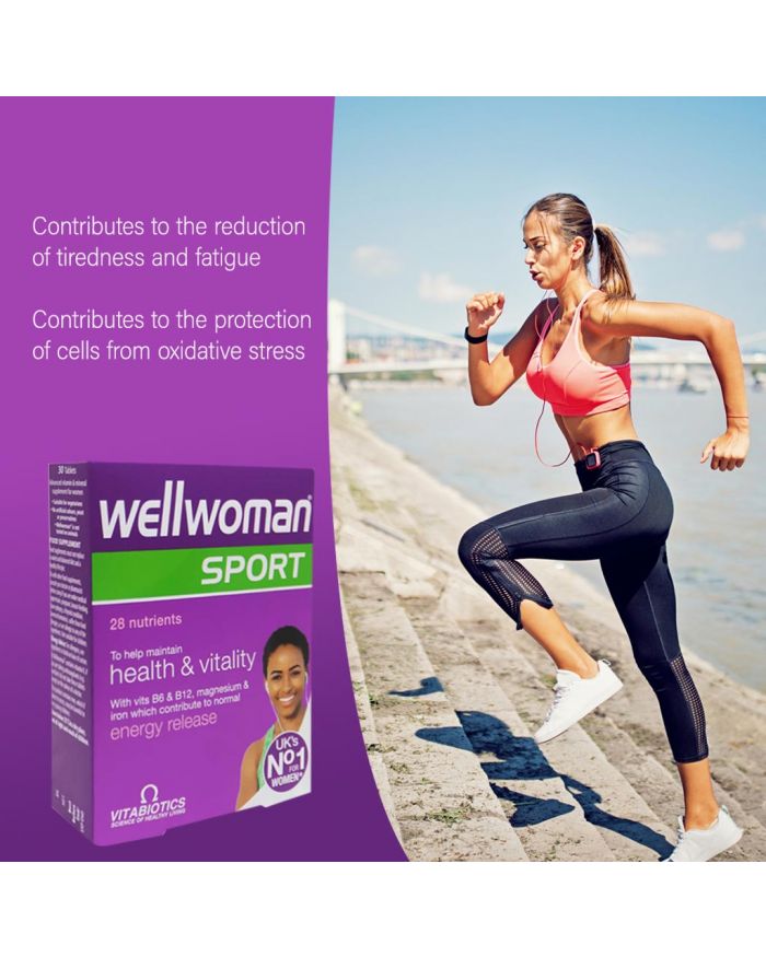أقراص فيتابيوتيكس ويل ومان الرياضية لصحة وحيوية المرأة، عبوة مكونة من 30 قرصًا
