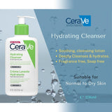 CeraVe Hydrating Fragrance Free Cleanser For Normal To Dry Skin 236ml