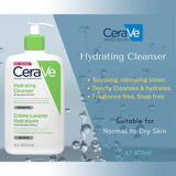 CeraVe Hydrating Fragrance Free Cleanser For Normal To Dry Skin 473ml