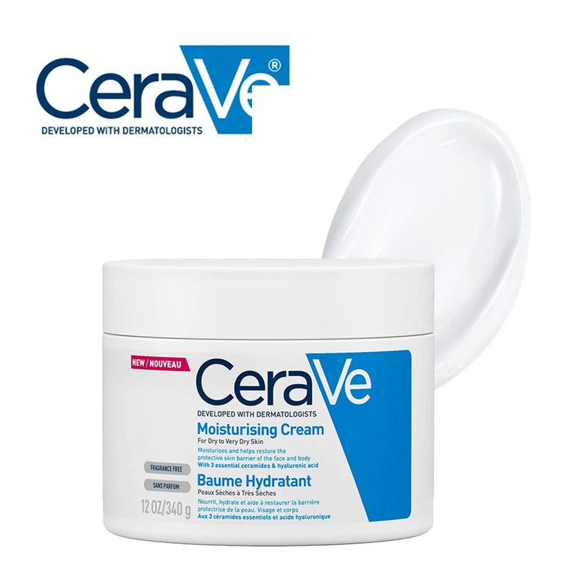 CeraVe Fragrance Free Moisturising Cream For Dry To Very Dry Skin 340g