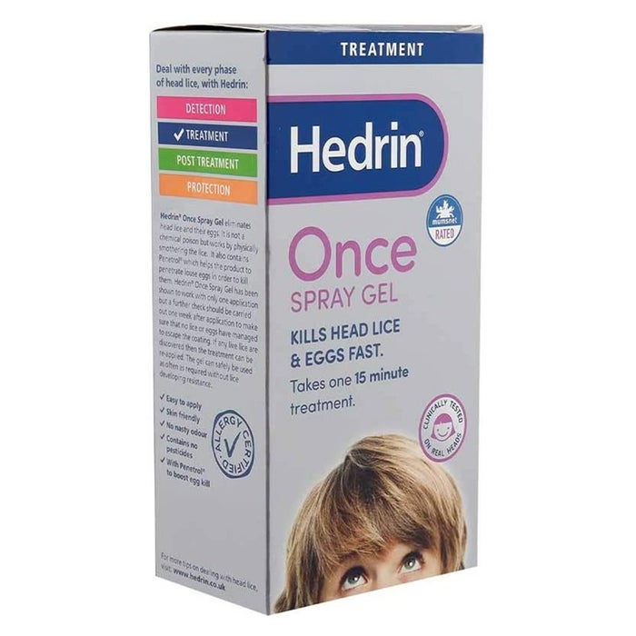 Hedrin Once Spray Gel For Head Lice Treatment 100 mL