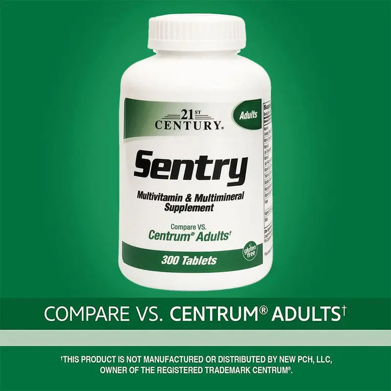 21st Century Sentry Adult Multivitamin & Multimineral Supplement Tablets, Pack of 300's 21st Century