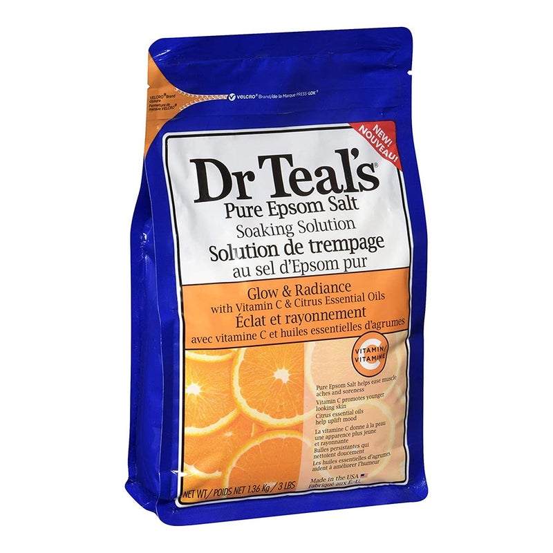 Dr Teal's Pure Epsom Salt Soaking Solution Vitamin C And Citrus Essential Oils 1036 g