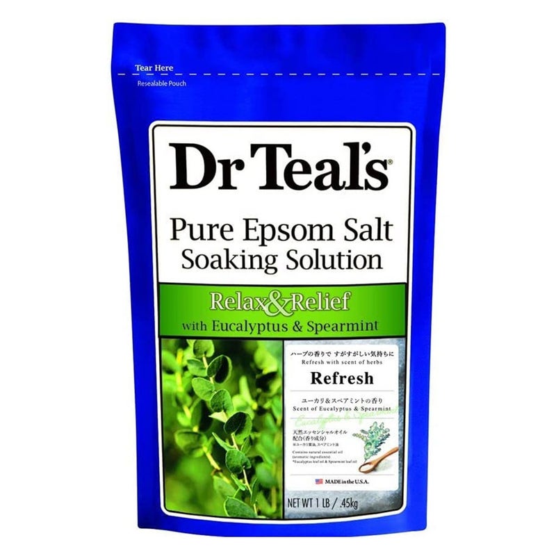 Dr Teal's Pure Epsom Salt Soaking Solution With Eucalyptus And Spearmint 450 g