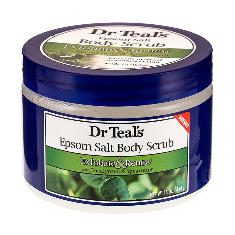 Dr Teal's Exfolaite & Renew Epsom Salt Body Scrub With Eucalyptus & Spearmint 454 g